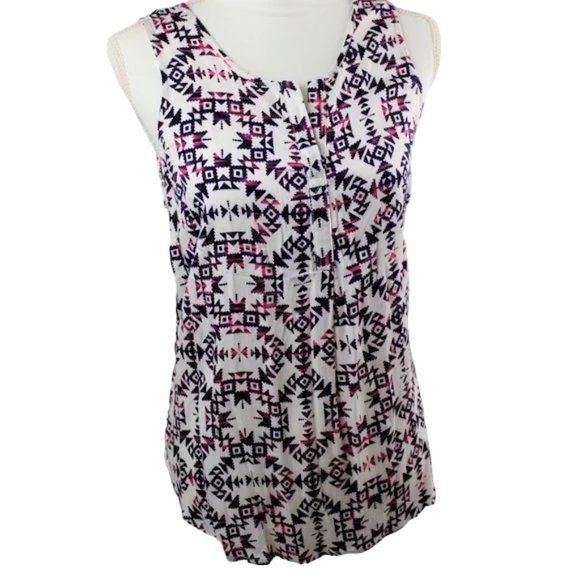 Tribal Jeans Aztec Geometric Style Tunic, Size Medium - Picture 3 of 8